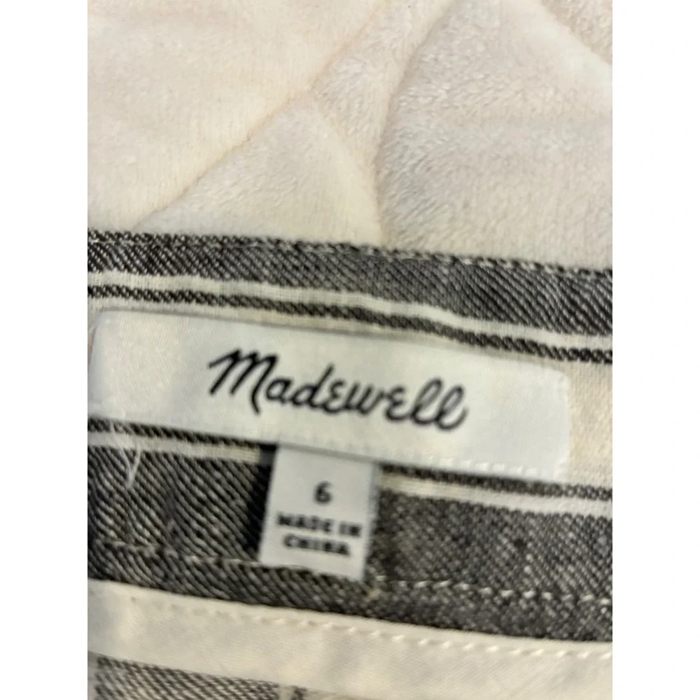 Madewell Mini Skirt Striped Lace Up Front Pockets Casual‎ Women's Size 6